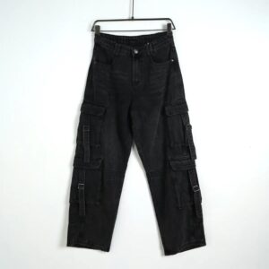 jeans nero cargo 104